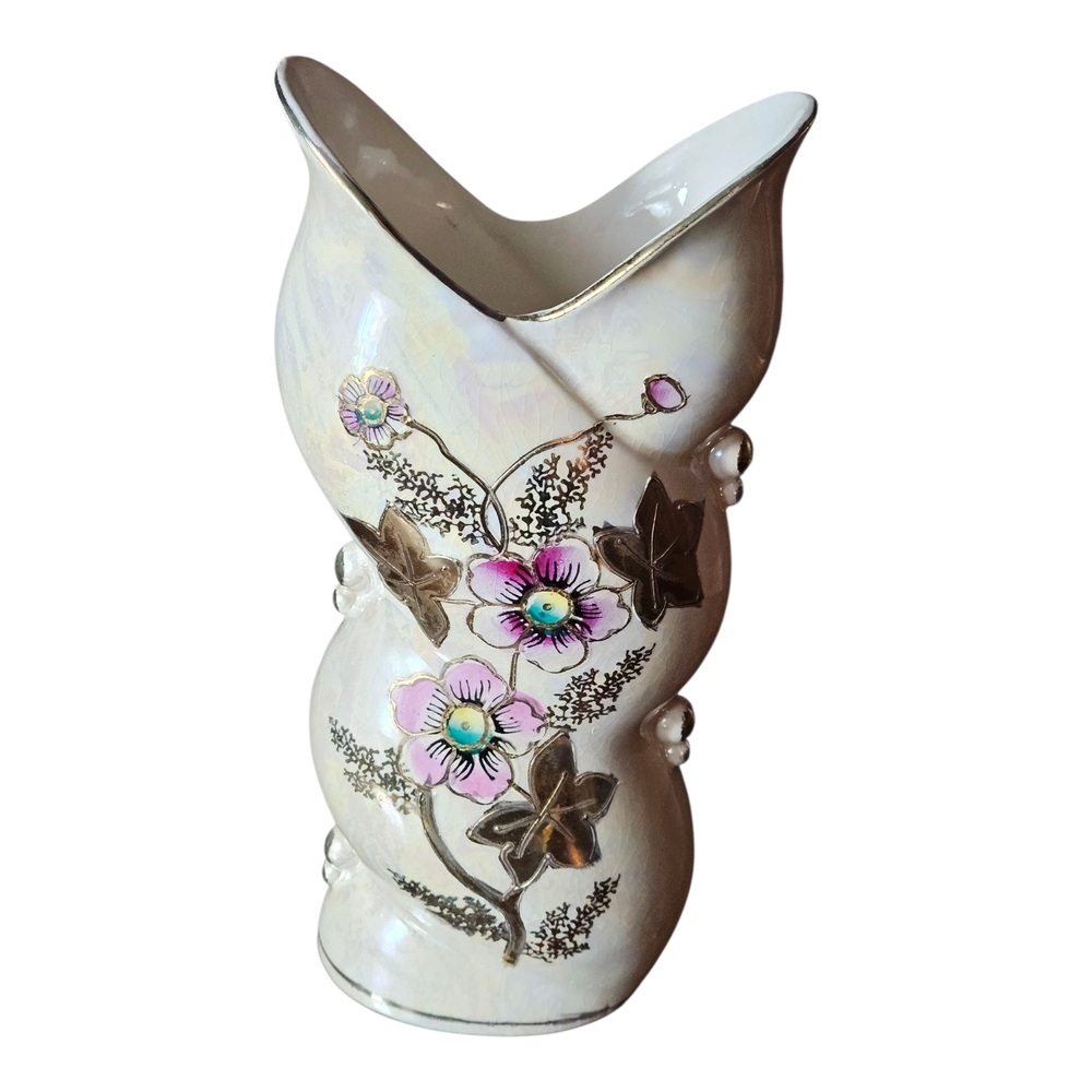Elegant Floral Cream Vase